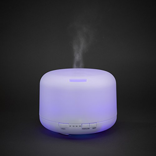 iProtect Luftbefeuchter Ultraschall Aroma Diffuser XL mit 500ml Wasserspeicher und Farbspiel in Weiß - 7