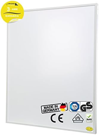 Brudek Infrared heating 350 watt with UK plug & thermostat | 3 years producer warranty | for your kitchen | Energy efficiency & economical electric heating panel | Wall or Ceiling mounting possible | Electric heating Made in Germany | SUPREME-Series
