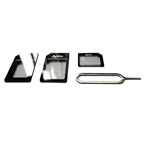 Simkarten Adapter Set + Simkarten Nadel in schwarz für Nanosim, Mikrosim und Standard Sim. Für iPhone 6,6S,5,4, 4S, 3G, 3GS, HTC, Samsung Galaxy S7,S6,S5,S4, Sony. Simkarten Adapter Set für Nanosim, Mikrosim und Standard Sim. Nanosim Adapter für iPhone6, 5 Nano simkarten, Mikrosim Adapter, Nanosim to Mikrosim Adapter, Mikrosim zu Standard Sim Adapter - 3