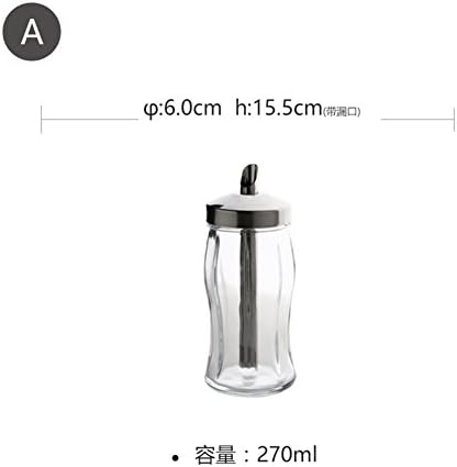 Simple imported glass sugar jar Salt shaker Storage bottles Creative stainless steel kitchen seasoning jar White granulated sugar jar-A