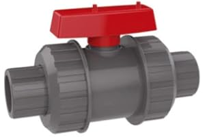 FINEST-FILTERS PVC Grey Metric Plumbing Fittings Pipe Tubing for Aquarium Fish Tank Pond Solvent Weld Plumbing Connectors (Double Union Ball Valve, 20mm)