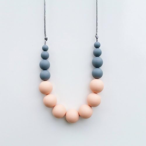 Mama Knows Teething Necklace - Betty Peach &amp; Grey
