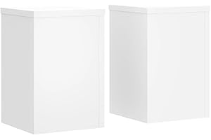 vidaXL Supporti per Piante 2 pz Bianchi 25x25x35 cm Legno Multistrato, Supporto per Fiori, Porta Fiori, Supporto per Piante da Interno, Porta Piante