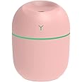 Gnanishwa USB Operated Cool Mist Humidifier Diffuser with 7 Color Lights Air Humidifer for Room Office Car (180 ML) (Pink)