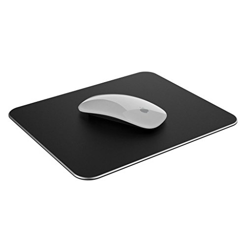OUTOWIN Gaming Aluminium Mauspad Aluminium-Mausunterlage mit Anti-Skid Gummiunterseite, 250 * 200 * 1.5 mm (Schwarz) - 2