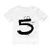 Produktbild feiXIANG Neugeborenes Baby T-Shirt Kinderkleidung Mädchen Jungen Karikatur Zahl Kleidung Kurzarm Blusen (WeißE,110)