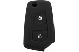 TOPBEST Cover Guscio Chiave Compatibile Con Toyota Citroen Peugeot Silicone 2 Tasti Portachiavi Custodia Morbido Protezione Telecomando Auto 6 COLORI di qualità (nero)