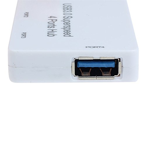 USB-Hubs Holeider 4-Port SuperSpeed USB 3.0 Compact Hub Adapter für PC Laptop Mac (5G Mbit / s) (Weiß) - 4