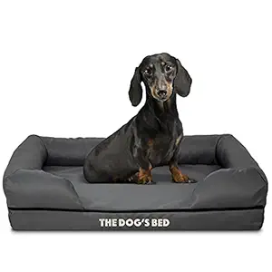 Outer Cover ONLY (Outer Cover ONLY - NO Bed, NO Waterproof Inner) for The Dog's Bed, Washable Quality Oxford Fabric, Small (Grey with Black Piping)