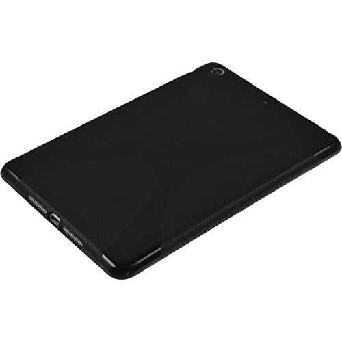 PhoneNatic Case für Apple iPad Mini 3 2 1 Hülle Silikon schwarz X-Style Cover iPad Mini 3 2 1 Tasche + 2 Schutzfolien - 5