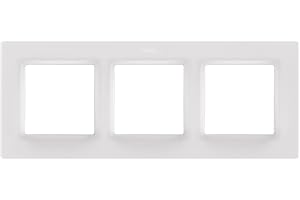 SIMON - Marco de Pared, 3 Elementos, Serie 82 Concept, Compatible con Series de Mecanismos 75, 31, 82 y 88, Apto para Interiores, Fácil de Instalar, Efecto Mate Antihuellas, Color Blanco
