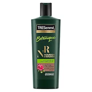 Tresemme Nourish & Replenish Shampoo, With Olive Oil And Camellia Oil, No Dyes, No Parabens, Control Frizz For Upto 24Hrs, 180/185 ml