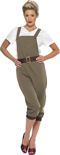 Ladies Land Girl Costume WW2 Army Fancy Dress WW1 Outfit