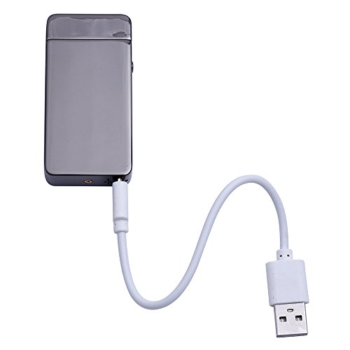 iProtect elektronisches Feuerzeug Zigarettenanzünder aufladbar mit USB Anschluss und Ladekabel in grau - 7