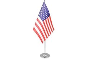 AZ FLAG Bandera de Mesa de Lujo de los Estados Unidos 22x15cm en Raso - BANDEROLA de DESPACHO Americana - USA - EE.UU 15 x 22 cm