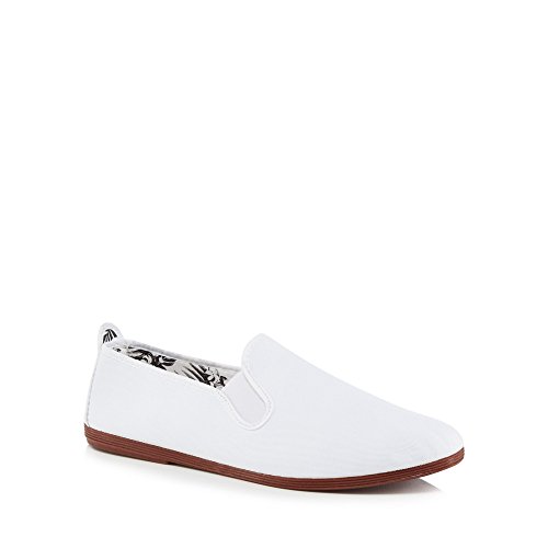 White Flossy Slip Ons Flossy Flossy Adults White/White