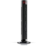 Brandson - Turmventilator mit Fernbedienung | Tower-Ventilator | 70° oszillierend (zuschaltbar) | LED-Display | 12 Stunden Timer | 3 Geschwindigkeitsstufen | Timer-, Temperatur- oder Oszillationsanzeige | schwarz