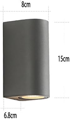FUFU Outdoor Wall Lmap Waterproof IP 54 Outdoor Wall Lighting Led Wall Light Balcony Led Wall Lamp black gray ( Color : C 15CM )