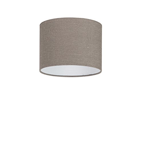 QAZQA Modern Polyester Lampenschirm 20/20/15 Zylinder alt-grau , Rund gerade Schirm Pendelleuchte, Schirm Stehleuchte,