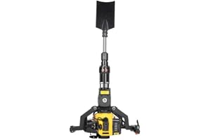 Grävfräs, trädgårdsträd grävmaskin, 2-takts 52 CC 1,9 KW bensin jordhålsborrare, handhållen bensingrävmaskin, trädgårdsträd digger med 290 mm borr