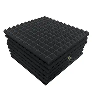 YGM Acoustic Foams Pyramid Soundproofing Studio (Set of 6) Acoustic Foam 1'x1' - 1 Inches (Black)