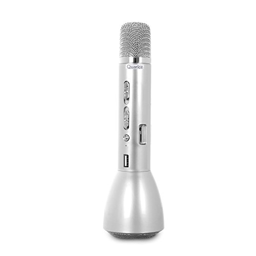 Preisvergleich Produktbild Mikrofon, Drahtlos Tragbar Lautsprecher Bluetooth für Gesang / Sprache KTV Karaoke Player Kompatibel mit PC / iPad / iPod / iPhone / Android Smartphone (Silber)