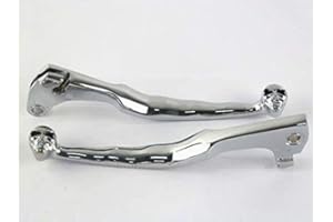 NICOLIE Chrom Motorrad Schädelbremskupplungshebel Schalthebel Kompatibel Mit Yamaha Xv Virago 250 535 700 750 1000 1100 1985-1997 1998 1999 - Chrom