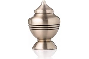 Earth Memorials Keepsake Elite Brass Urn (Mini) to Hold 4 Tablespoons of Ashes. Click on Storefront for Personalized Engraved Solid Wood/Brass Display Stand (Keepsake Elite Imperial, Q-04)
