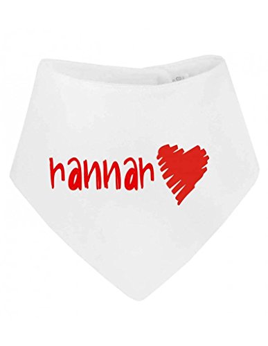 Personalised Scribble Heart Name Custom Bandana Baby Bib