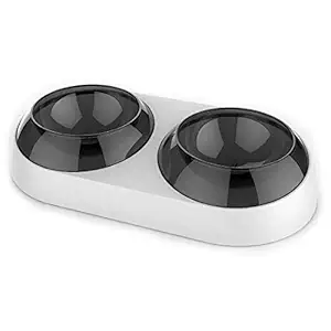 POODLES Adjustable Angle 15 Degree Tilt Food and Water Feeding Bowl for Dogs, Cats Easy to Clean Bowl. (Dual Bowls)