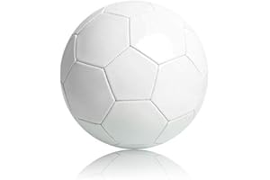 HOT SHOT TOOLS Ballon de football blanc uni sans marque – Taille 5 – Pour signatures, promos, signatures, projets, art et plus encore