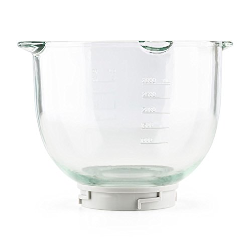 Klarstein Allegra Bowl Glasschüssel 3 l Zubehör Ersatz Küchenmaschine Rührschüssel Glas Zusatz transparent
