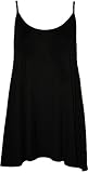 Plus Size Womens Plain Strappy Sleeveless Ladies Swing Cami Vest Top - 16-22