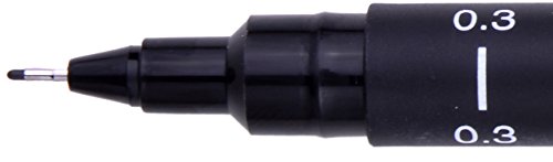Uni Pin Fineliner-Zeichenstifte verschiedene Schreibspitzengrößen 5 Stück schwarze Tinte - 9