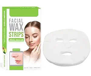 Calitate24 Facial Wax Strips 20pcs Face Hair Remover Waxing Kit for Women Small Wax Sheet for Removing Upper Lips, Chin & Eyebrow?s Extra Hair Easy & Safe Wax Paper with 25 mask Sheet