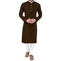 HOLLOW Men's Solid Straight Kurta Pyjama Set