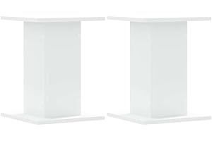 vidaXL Soportes Altavoces 2 uds Madera ingeniería Blanco 30x30x40 cm, Plataforma de Altavoces, Soporte de Altavoces de Suelo, Soporte de Altavoces HiFi