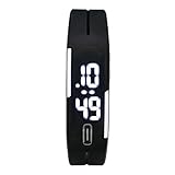 JSDDE Hommes femmes Caoutchouc Montre LED Date Bracelet Poignet Numérique Montre