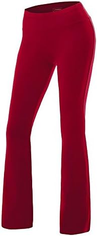 Certeux Womens Classic Solid High Waist Wide Leg Palazzo Pants Wine Red L