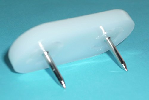 6 St. Gleiter, Kunststoff, weiß, 45 x 20 x 5 mm, 2 Stifte - 6