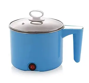 Praxon Multifunction Electric Cooking Pot Steamer // Noodle Maker // Egg Boiler // Vegetable and Rice Cooker and Steamer // Electric Mini Cooker Kettle with Concealed Base (1.5 Liter Capacity)