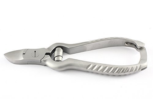 Blizzard Podiatry Barrel Spring Toe Nail Clipper Nipper - Professional Chiropody Cutter Instrument With PATTERNED Handles - 14cm GERMAN Stainless Pedicure Plier - CE Approved Foot Care Tool With FREE Nail Dresser GIFT