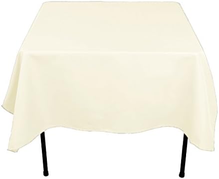 Weddecor - 70 x 70 Inches Square Ivory Cotton Polyester Tablecloth Cover for Wedding, Birthday Party Shows Events Banquets and Restaurants