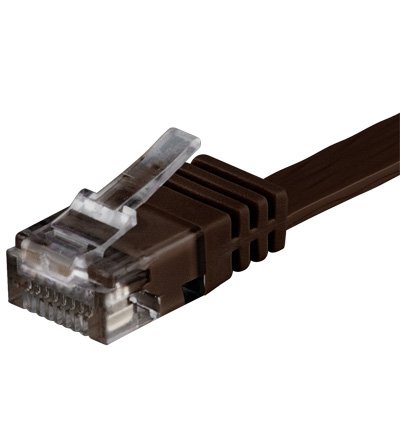 Preisvergleich Produktbild Wentronic 95893 Cat6 Netzwerkkabel (Flachkabel, 2x RJ45 Stecker, ungeschirmt) braun