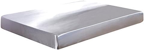 Zangge Bedding Luxury Soft Satin Fitted Sheet 12" Extra Deep Double Size Grey