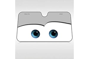 NEWSIHUI Car Front Windshield Sun Shade Visor, Cartoon Car Visor, Foldable Windscreen Sunshades Keep Car Cool 130 * 70CM (Gray)