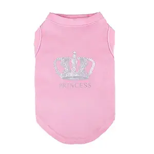 EXPAWLORER Princess Fashion Pet T-Shirt Small Dog Cat Vest Clothes Puppy Costumes for Chihuahua Yorkshire Terrier Pink XS