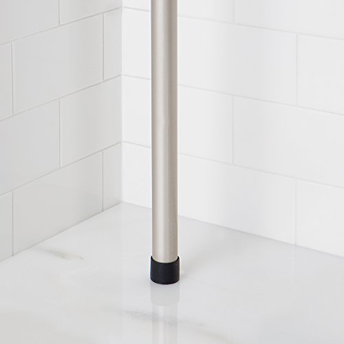 InterDesign York Teleskop Duschregal | mit Handtuchhalter und Haken | hochwertige Duschablage ohne Bohren | vierfacher Duschkorb für mehr Stauraum | Metall mit Satin-Finish - 7