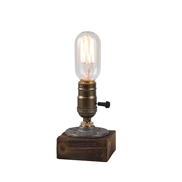 YUENSLIGHTING E27 Vintage Wood Blocks Table Lamp Desk Light for Cafe Bar Studio Night Light for Bedside Dimmable Without Bulb Art