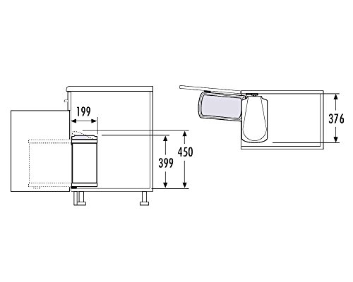 Hailo 3418001 Abfallsammler MF Swing 45.1/18 w für Schränke ab 450 mm Breite mit Drehtür - 3